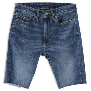 No Boundaries Mens Shorts Sz 28 Mens Raw Hem Slim Fit Stretch Dark Wash Blue NEW